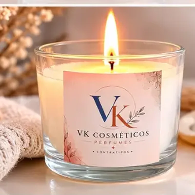 Vela aromática Flor de Algodão & Linho da VK Inspirações